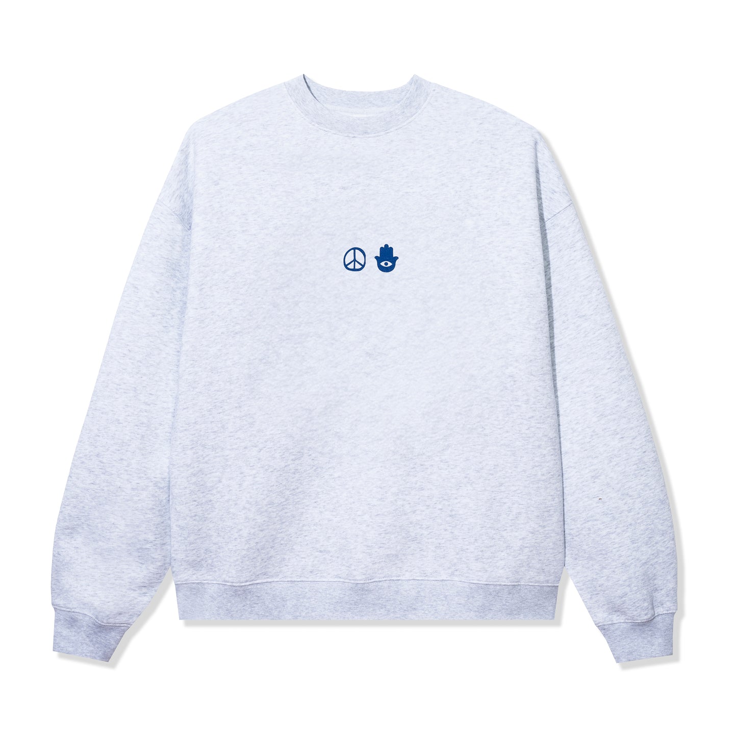 Peace & Hamsa Crew Sweatshirt - Heather White