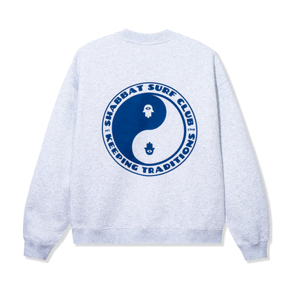 Peace & Hamsa Crew Sweatshirt - Heather White